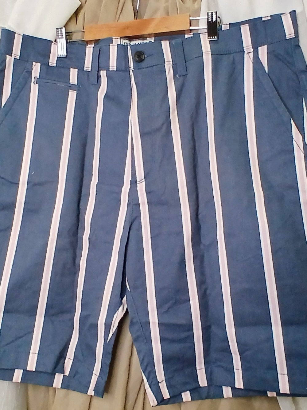 Free Planet Blue and White Vertical Stripe Men’s Shorts
